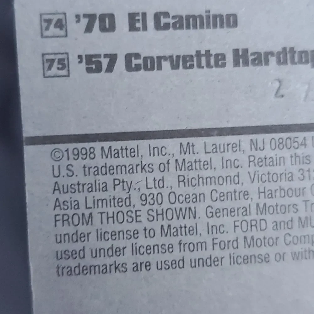 Matchbox 1957 Corvette Hardtop Car 36485  NIP